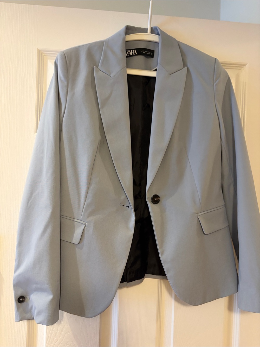 ZARA Pale Blue Single-Button Blazer